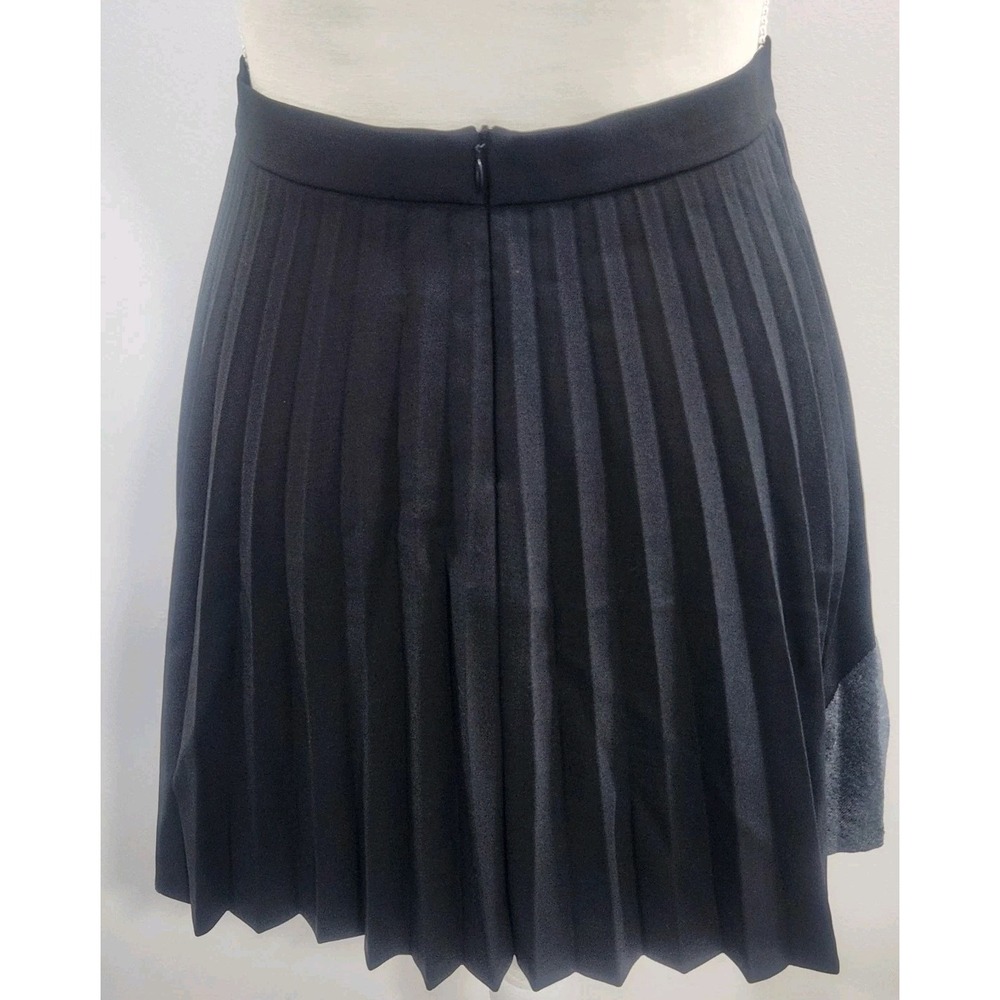 Lacoste Black Gray Pleated Mini Skirt Made in France Size UK 4 US 2 - Picture 2 of 7